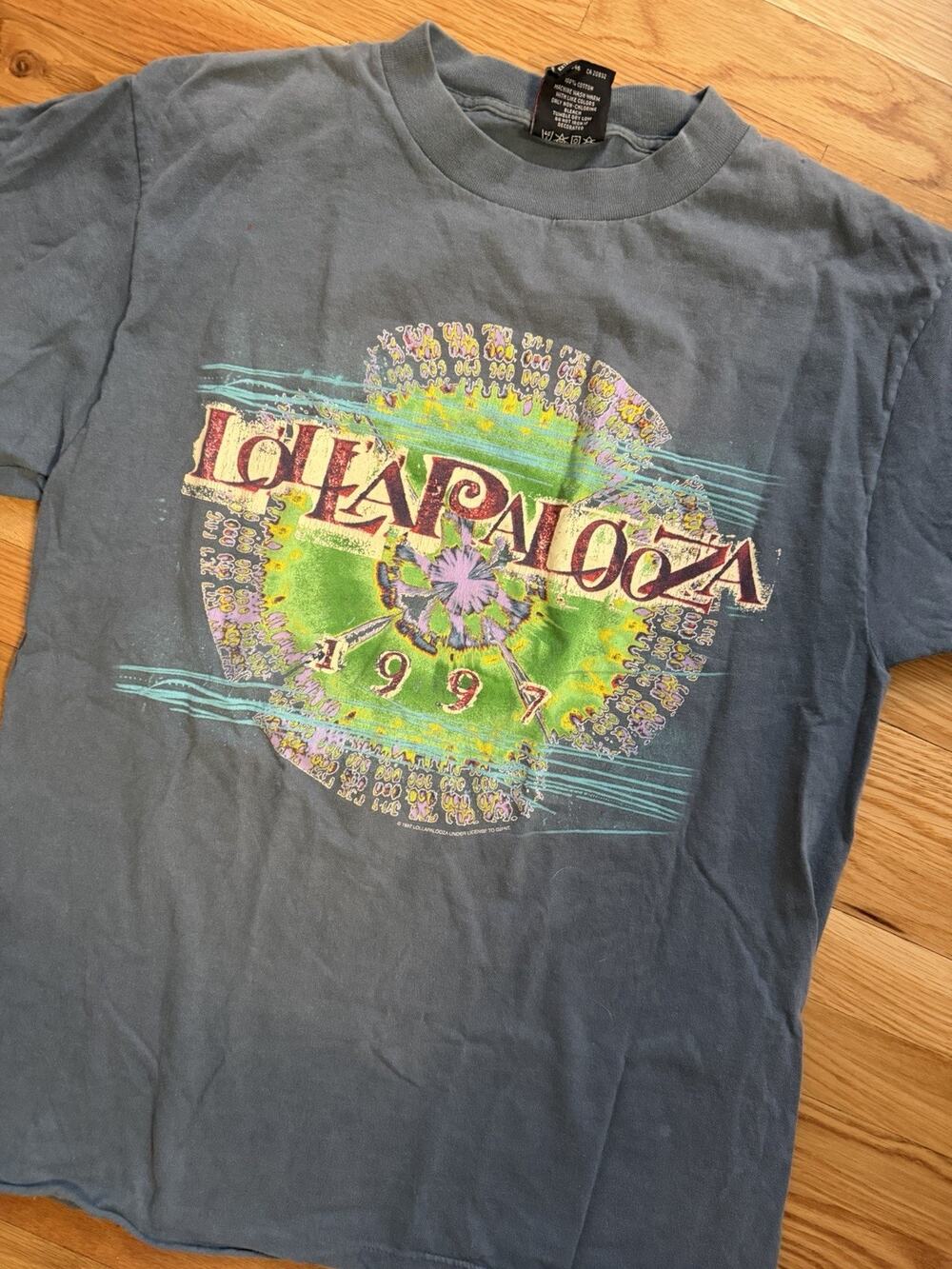 Vintage Lollapalooza T Shirt 1997 Blue L Giant Tag Vtg Music Festival 90s